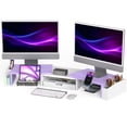 thumbnail image 1 of Desk Dual Monitor Stand Riser With Drawer  Purple, 1 of 7
