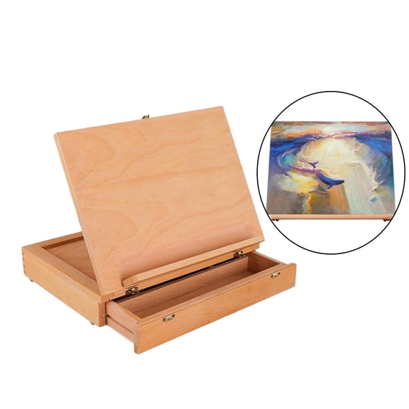 Desk Easel Desk Top Easel Box with Art Supply Storage Drawer, Adjustable Easel for Painting, Drawing, Sketching for Kids Beginners