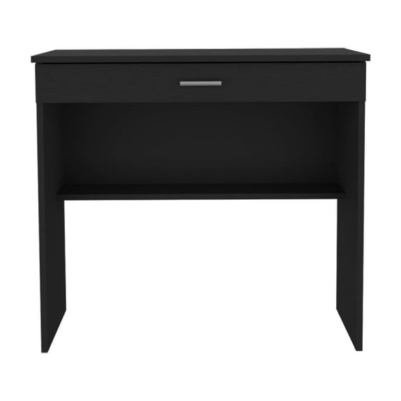 Desk Eden, Office Desk with Spacious Drawer, Contemporary Style, Black