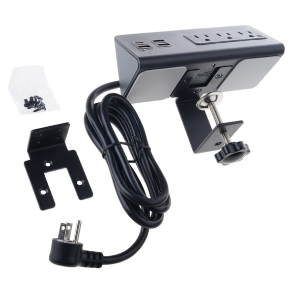 Desk Edges Clamp Power Strips USB C Port with 3AC Outlets and 4 USB Port for Efficient Charging for Home or