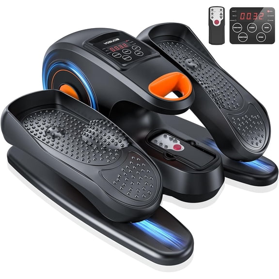 Under Desk Elliptical Electric, Elliptical Machine for Seniors,Fully Assembled Seated Pedal Exerciser with Remote Control with Free Footstraps & 10 Adjustable Speeds