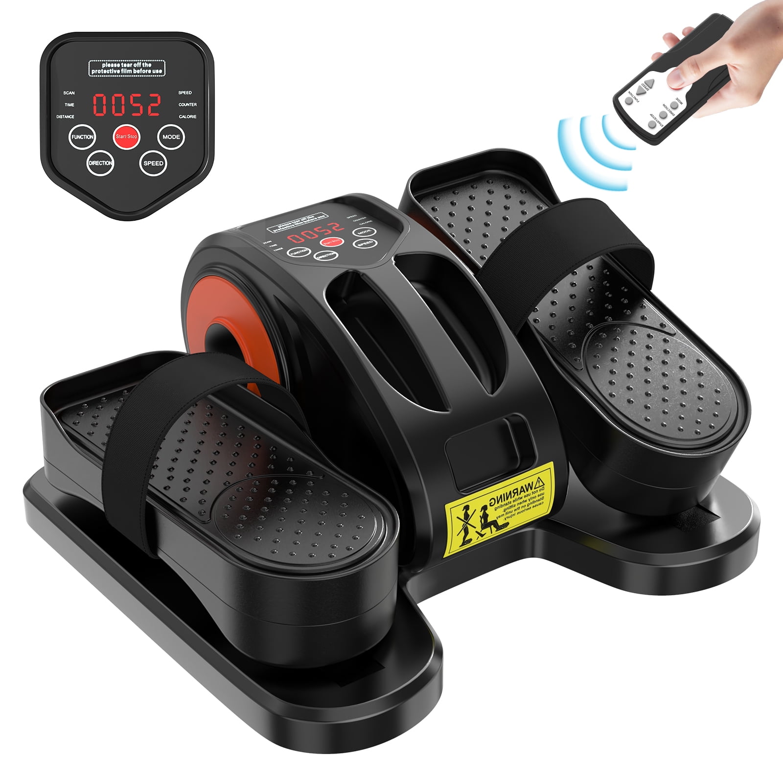 Seated Elliptical for Seniors - Under Desk Leg Exerciser, Remote Control, LCD Display, Quiet Electric Pedal Trainer, Home/Office Use, Ideal Gift