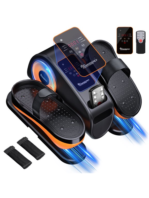 Under Desk Elliptical Machine Electric Ellipse Leg Exerciser for Seniors with 12 Adjustable Quiet Portable Elliptical Machine, Seated Pedal Exerciser with Remote Control