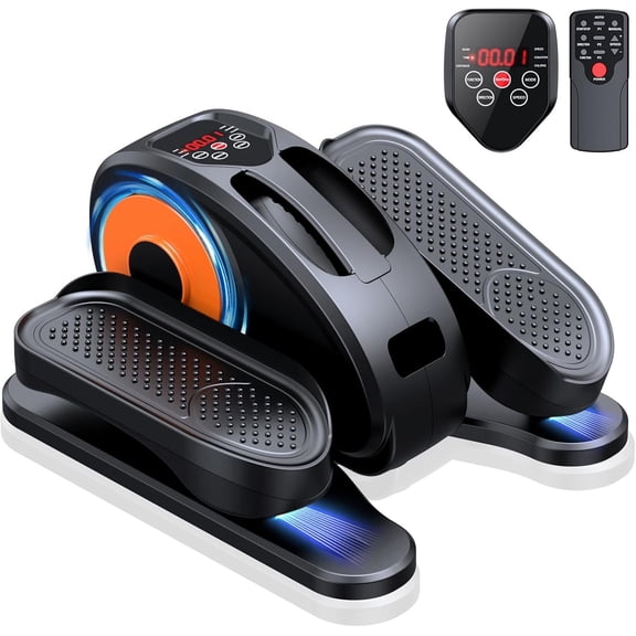 Under Desk Elliptical Machine, Electric Elliptical Exerciser for Seniors Fully Assembled, Quiet & Portable Electric Seated Pedal Exerciser with Remote Control & 12 Adjustable Speeds