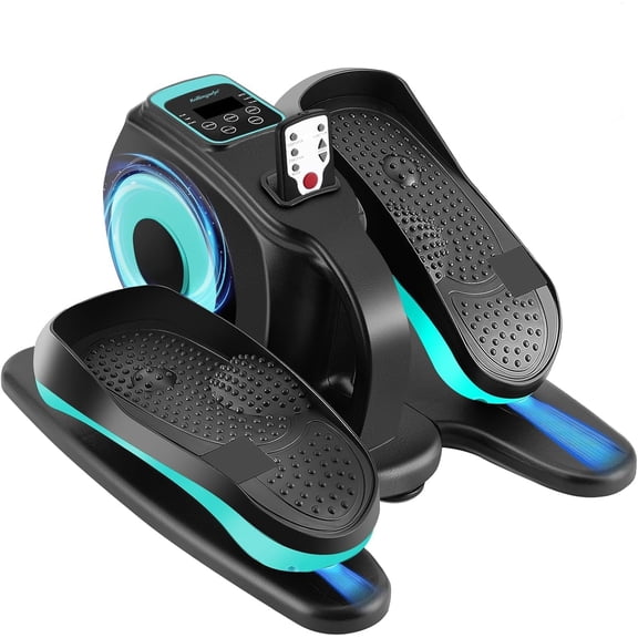 Under Desk Elliptical Machine, Electric Exerciser for Seniors, Compact Seated Pedal Exerciser, Portable Elliptical Trainer with Remote and Non-Slip Pedals for Teens Adults