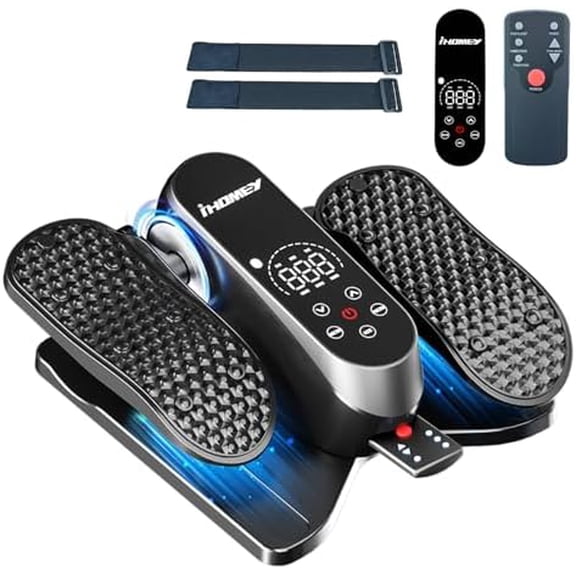 Under Desk Elliptical Machine, Electric Leg Exerciser for Seniors with 12 Adjustable Speeds, Auto & HR Modes, Portable Quiet Seated Pedal Exerciser with Remote Control$$Sport & Recreation Other