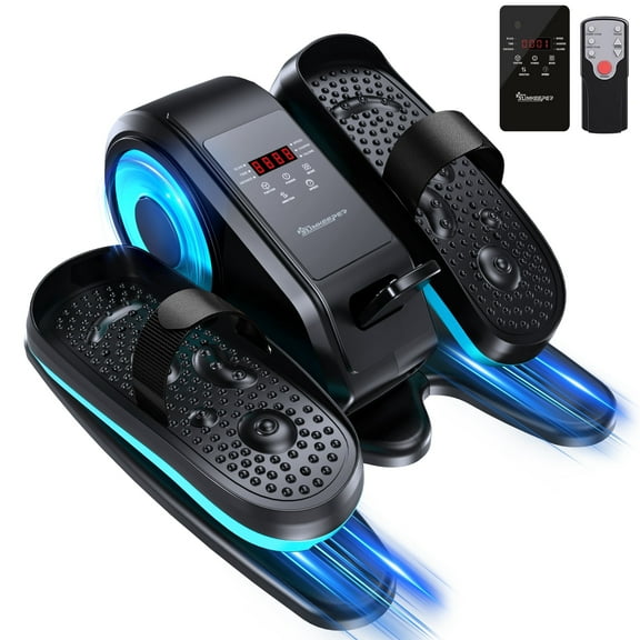 Under Desk Elliptical Machine, Electric Seated Pedal Exerciser, Mini Ellipse Leg Exerciser with Remoter, 12 Level Speeds, Forward & Reverse Direction, Manual & Auto Mode for Home Office