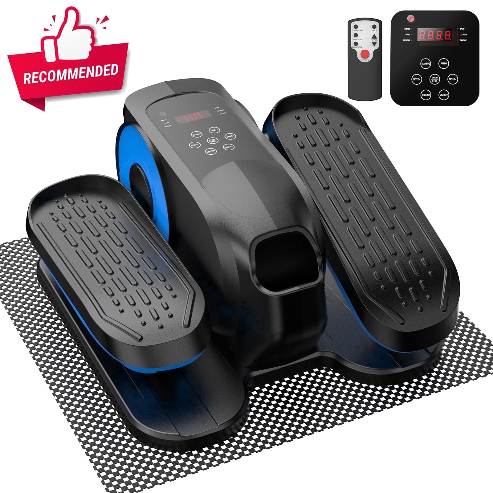 Under Desk Elliptical Machine, Ellipse Leg Exerciser While Sitting, Quiet Portable Electric Seated Pedal Exerciser,Fully Assembled with Remote Control & 12 Adjustable Speeds