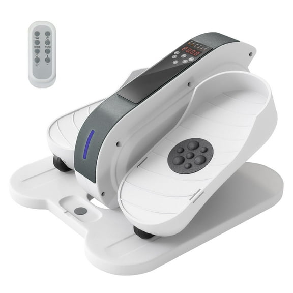 Under Desk Elliptical Machine, Leg Exerciser for Seniors with LCD Monitor, Remote Control, 10 Speeds - Compact Pedal Exerciser for Home & Office Fitness
