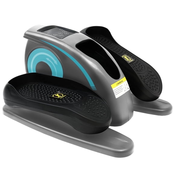 Under Desk Elliptical Machine, Quiet and Portable Electric Seated Pedal Exerciser with Remote Control and LCD Display Monitor for Adult &Seniors, Adjustable Directional and Speed