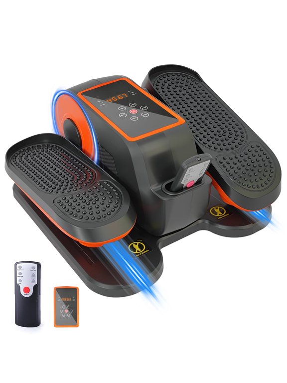 Under Desk Elliptical Machine, Quiet & Portable Leg Ellipse Exerciser with Remote Control & 12 Adjustable Speeds, Elliptical Exercise Machine with Dual Modes for Home Office Fitness