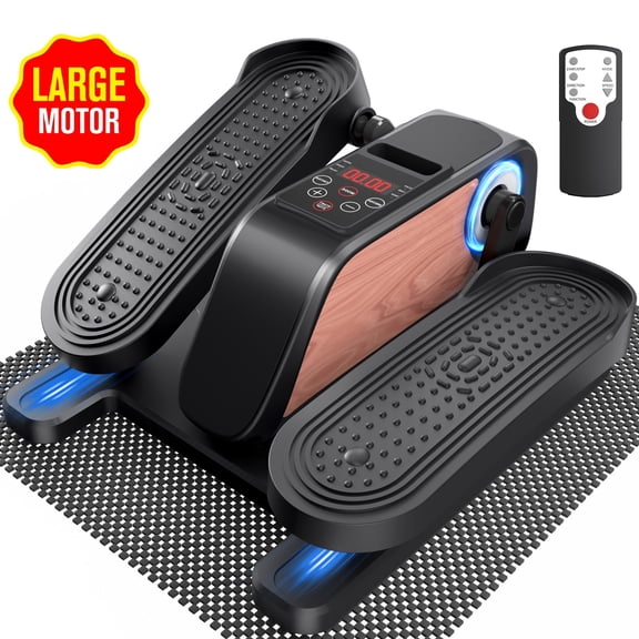 Wefely Under Desk Elliptical Mini Electric Leg Exerciser Sitting for Senior,12 Speed/RF Remote/LCD Display/Non-Slip Mat,Compact Quiet for Home Office