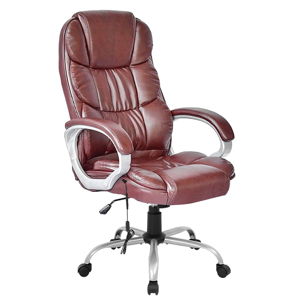 Brown High Back Leather Executive Swivel Office Chair