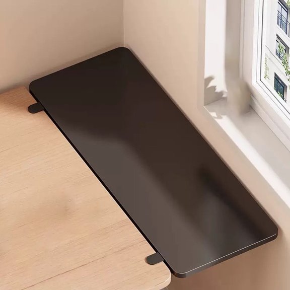 Desk Extender Tray, Punch-Free Clamp on 90° Foldable Keyboard Drawer Tray, Table Mount Armrest Shelf, Computer Elbow Arm Support (Black, 23.6"*9.8"*0.5"/60cm*25cm*1.2cm)