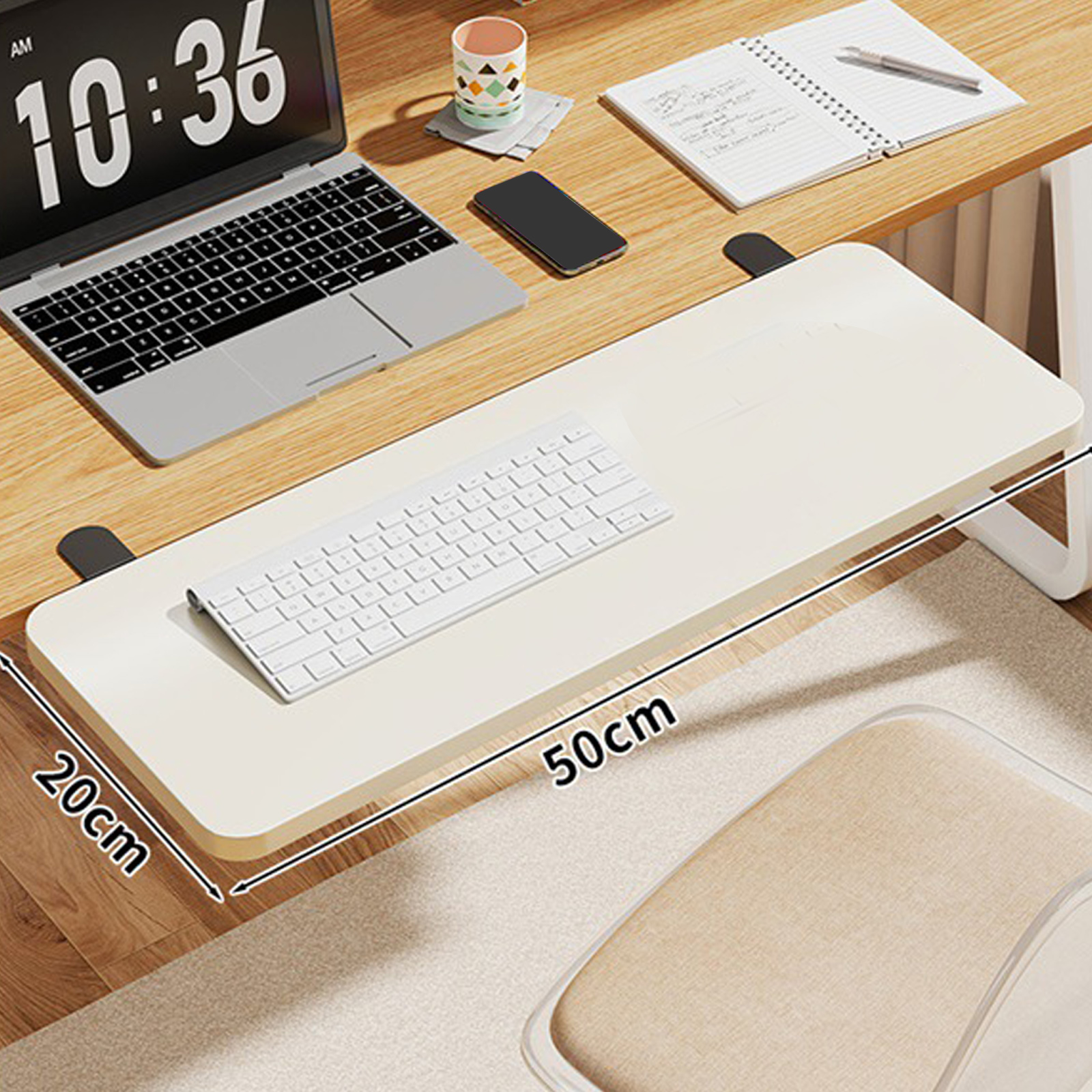 Desk Extender Tray Wrist Support 90° Foldable Computer Arm Rest Office Supplies
