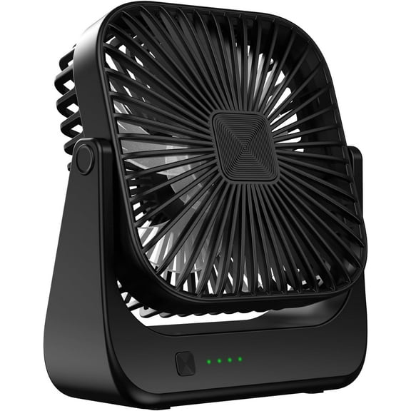 Desk Fan 4 Speeds Stronger Cooling Airflow Portable Small Fan Rechargeable Ultra Quiet Personal Mini Fan for Office,Bedroom,Home Kitchen Outdoor Activities Adjustable 360° Tilt Head