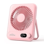 Desk Fan Battery Operated, Portable USB Rechargeable Fan, 2000mAh 180  Tilt Folding Personal Fan With Power Display, 100 Speeds Ultra Quiet Table Fan for Desktop, Home, Travel