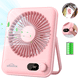 thumbnail image 1 of Desk Fan Battery Operated, Portable USB Rechargeable Fan, 5000 mAh 180° Quiet Personal Fan With Power Display, 100 Speeds Adjustable Table Fan for Desktop, Home, Travel, 1 of 10