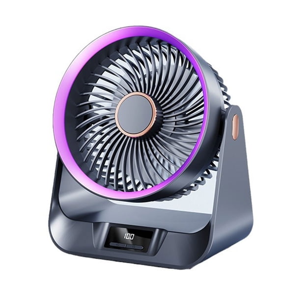Desk Fan Quiet Digital Display Portable Fan for Office Bedroom Kitchen Home Outdoor 5 Speed Small Travel Camping Table