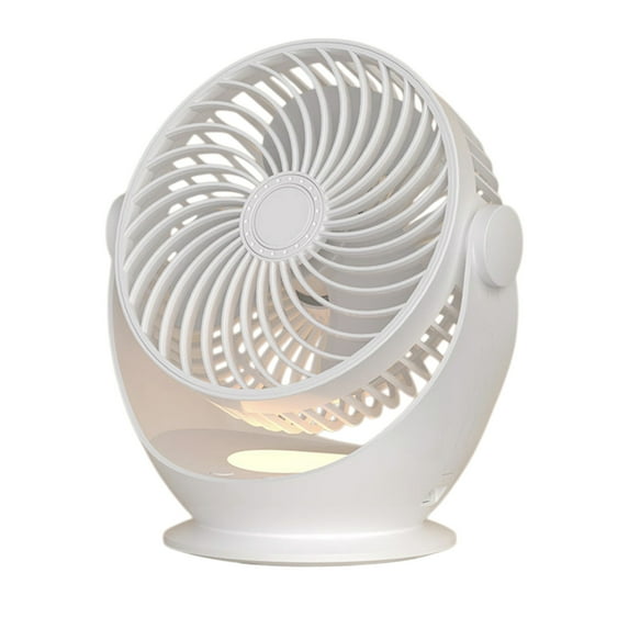 Desk Fan, Small Desktop Fan, Adjustable Speed Night Light Air Circulator, Portable Quiet Fan for Home Office Dorm Bedroom Kitchen