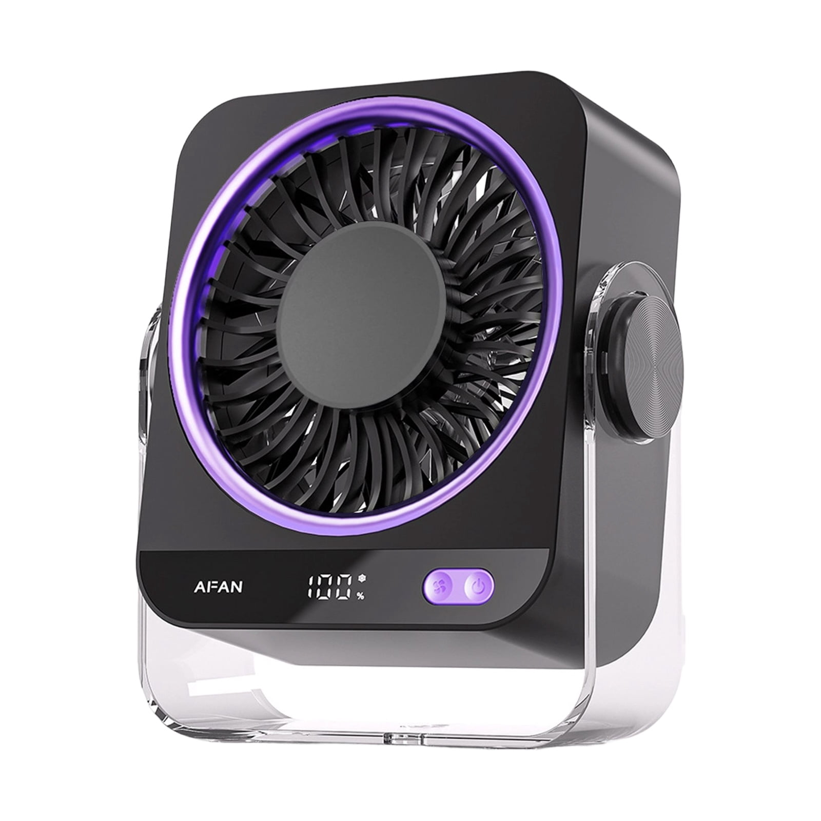 Desk Fan Small Fan with Digital Display 3600mAh Rechargeable Desktop ...