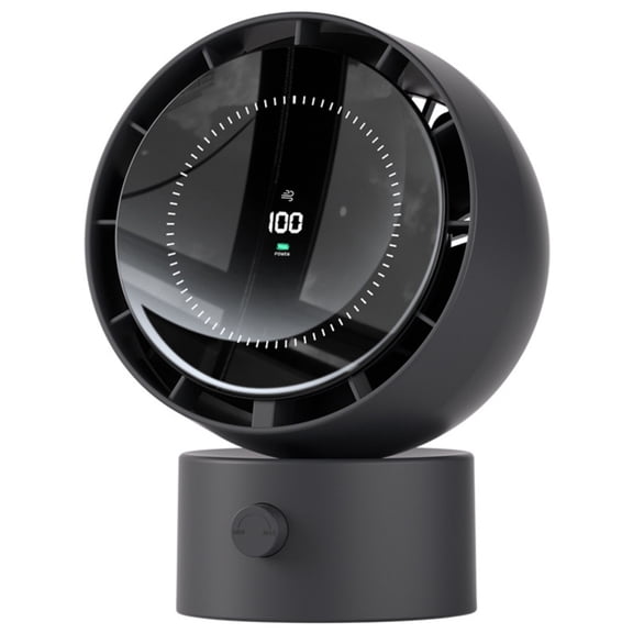 Desk Fan, Small Oscillating Fan, Table Air Circulator Fans for Bedroom, Rechargeable Battery Operated Fan Black