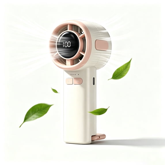 Portable Fan, 1-100 Speed Handheld Fans with LED Display Screen, USB Rechargeable Battery, Lightweight Personal Cooling for Women Men Indoor Outdoor Travel-White