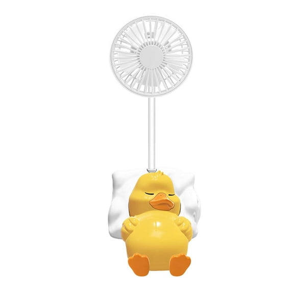 Blarkrus Desk Fan USB Small Portable, Creative Lying Duck Design, for Office Desk or Bedroom Decoration, Yellow