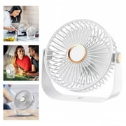 Desk Fan USB Powered Small Portable Fan, 3 Speeds Adjustable Strong Breeze Mini Personal Fans, 360  Rotation Quiet Plug In USB Fans for Desktop Bedroom Office Table Travel, White
