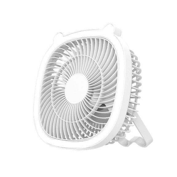 Desk Fan, Wall Mount Fan 2-in-1 with LED Night Light, USB Rechargeable 3-Speed Quiet Personal Table Fan, Portable Small Air Circulator for Bedroom, Home Office, Kitchen, Green