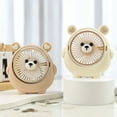 thumbnail image 1 of Desk Fan under $5! kkbbma Bear Shape Mini Desk Fan, USB Rechargeable Handheld Fan, 3 Speeds, Quiet Operation, Cute Design for Students, 1 of 9