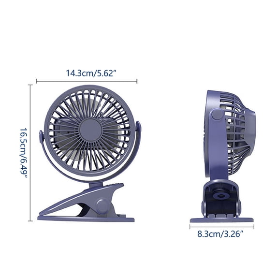 Desk Fans Small Quiet Portable Silent 3-Speed Wind Personal Mini Fan with Clip for Home Office Car Indoor Outdoor