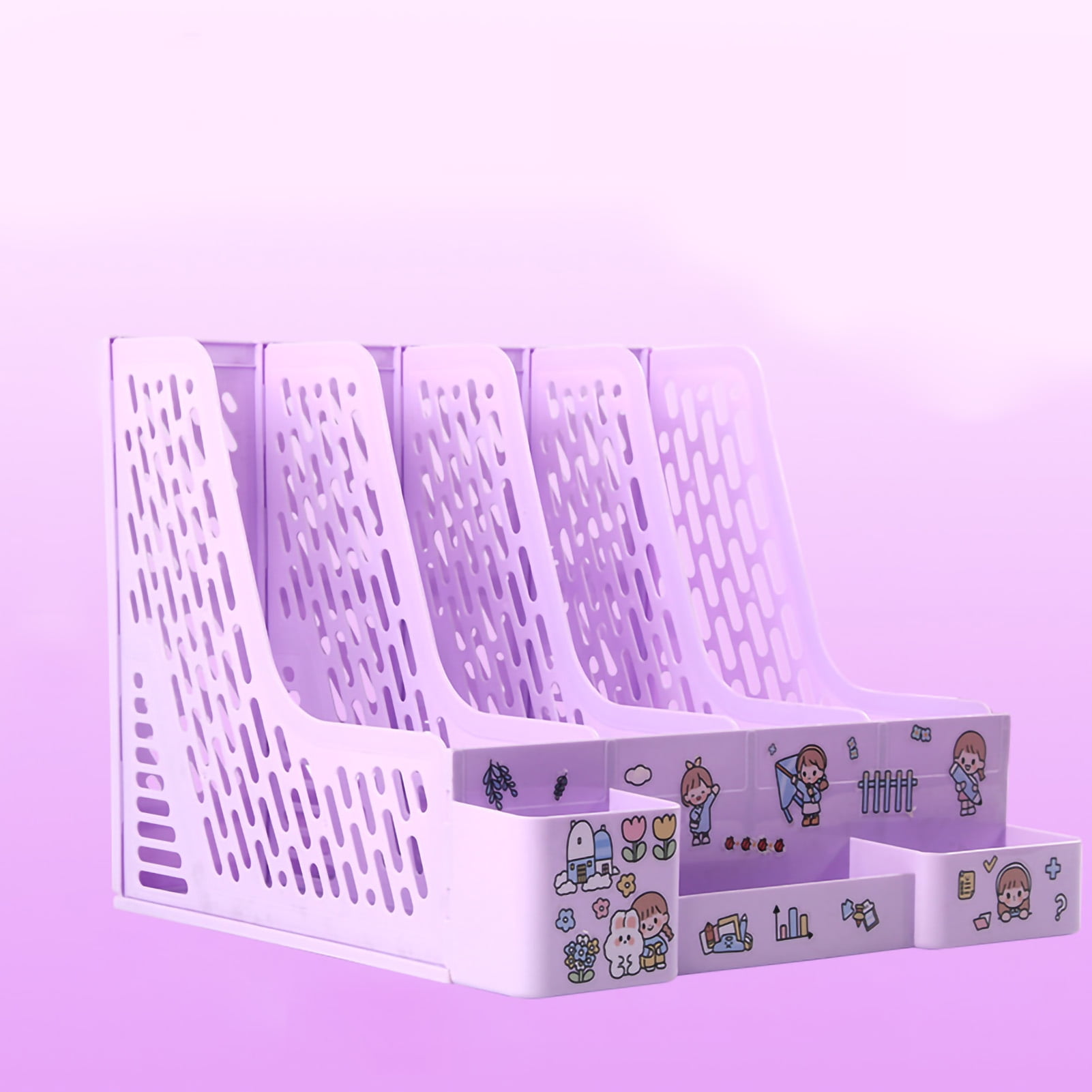 Desk File Organizer 4 Compartments Color Desktop File Storage Rack ...