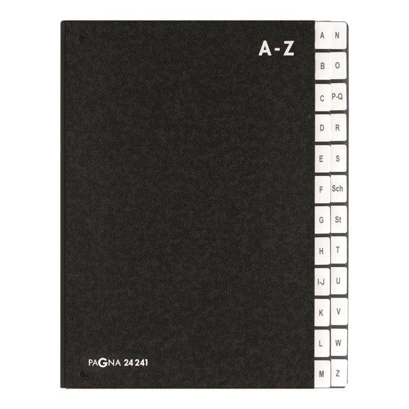 Desk File with A - Z Tabs 24 Sections Black 1 - Pack Single