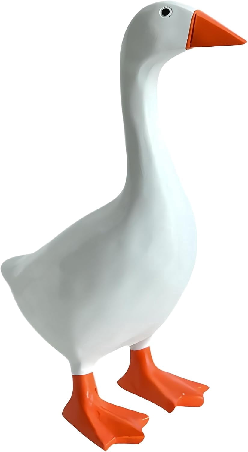 Desk Goose 7 Inches Desktop Goose Statue with Magnetic Beak, Funny Office Decor & Cute Home Desk Decoration Gift for Women