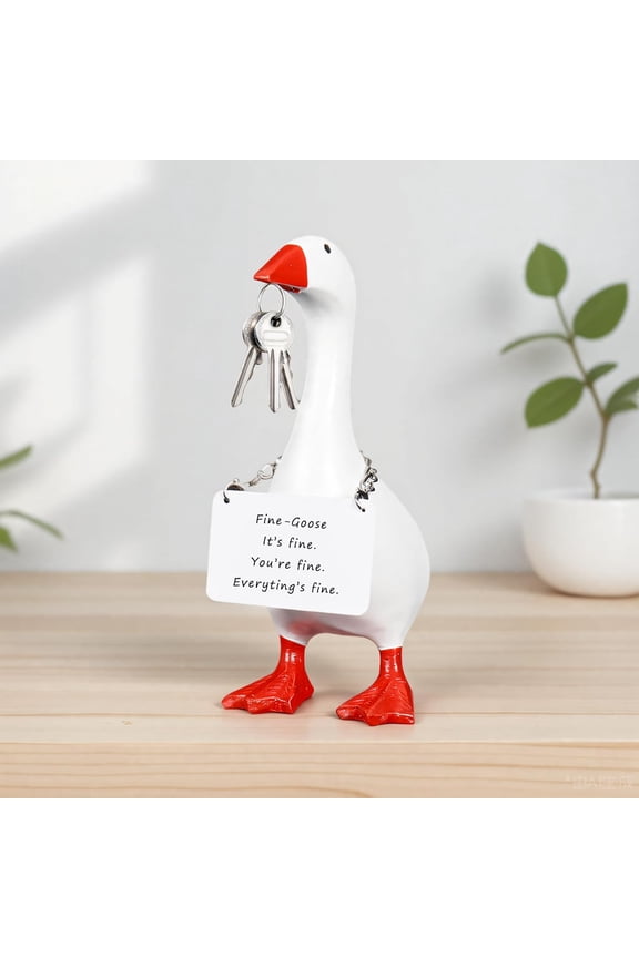 Desk Goose 7 inches Desktop Goose 7 inch Mini Desk Desk Decor Gifts, Creative Big Keychain, Resin Quirky Statue Key Pendant, Desktop Decoration For Bedroom, Suitable For Car Keys or Bag Accessories