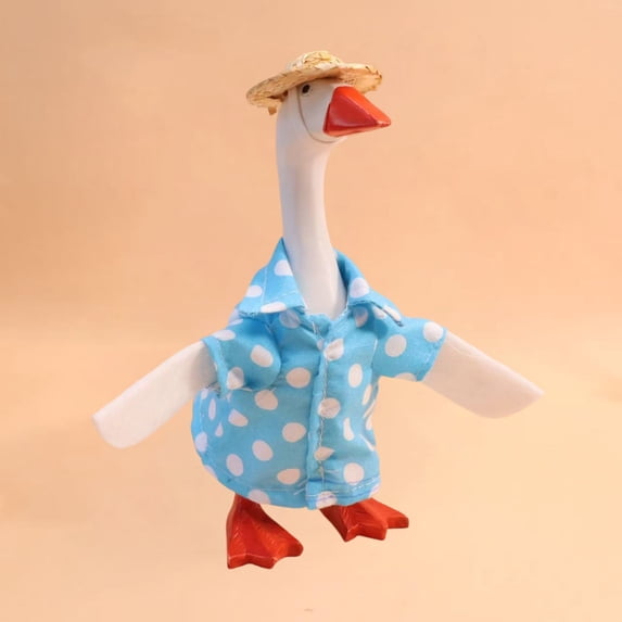 Desk Goose Outfits 7 Inches Clothes for Mini Magnetic Porch Goose Statue, Cute Knitting Geese Decor Accessories