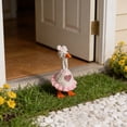 thumbnail image 1 of Desk Goose Outfits Mini Porch Goose Crochet Heart Dress, White and Red Handmade Outfit, Valentine's Day Home Decor Accessory (Pink), 1 of 6