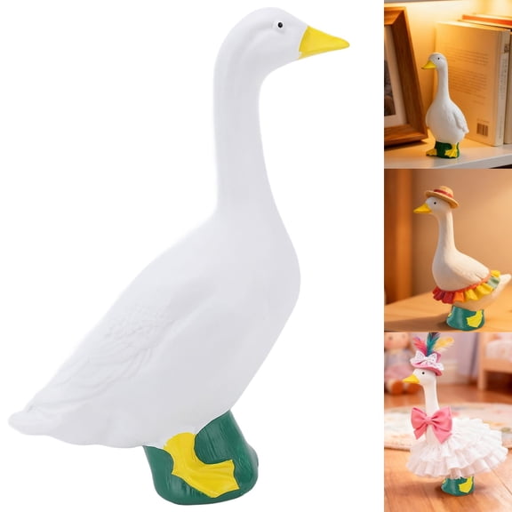 Desk Goose Statue, Mini White Geese Garden Statues, Resin Goose Sculptures & Statues Home Desktop Decor, Goose Statue Art Decor Ornament, Housewarming Gifts