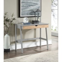 Desk Gray/natural - Solid Wood Writing With Metal Glide And Drawer Home Office Furniture Model