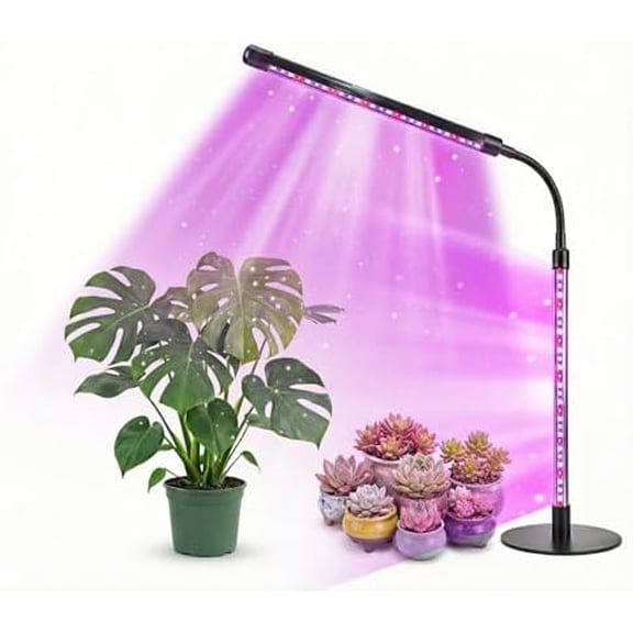 Desk Grow Light for Indoor Plants with Timer, 28.7" Flexible Gooseneck Plant Light for Desk, 4-Dimming Levels, USB Powered Office Grow Light for Succulents, Herbs$$Garden & Patio