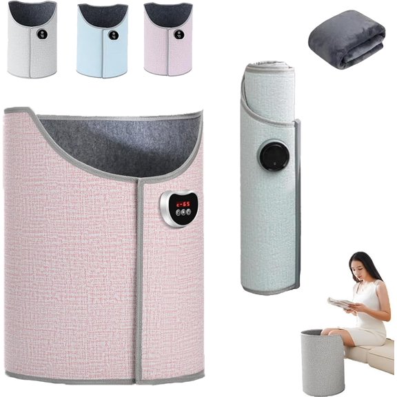 Under Desk Heater with Digital Display & Soft Skin-Friendly Fleece,5-Second Quick Heating,8 Speed Adjustment,360° Fully Enclosed Heating,Portable Folding Electric Leg & Foot Warmer for Office