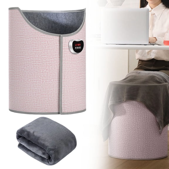 Under Desk Heater,Under Desk Leg Warmer for Office,Portable Foldable Electric Heating Foot Warmer with Soft Blanket,8-Speed Adjustment,5 Seconds Quick Heating(Pink,Digital Display)