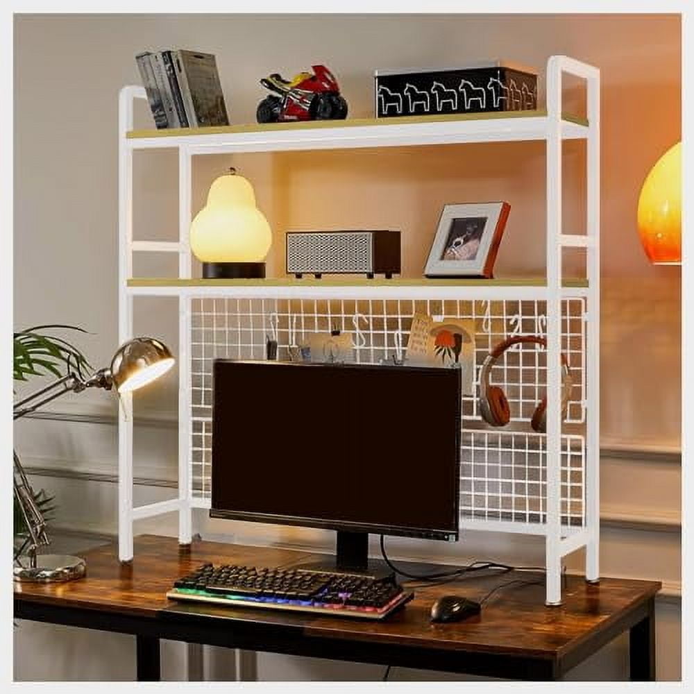 Desk Hutch Top Only Desktop Bookshelf Wood Storage Display Rack ...