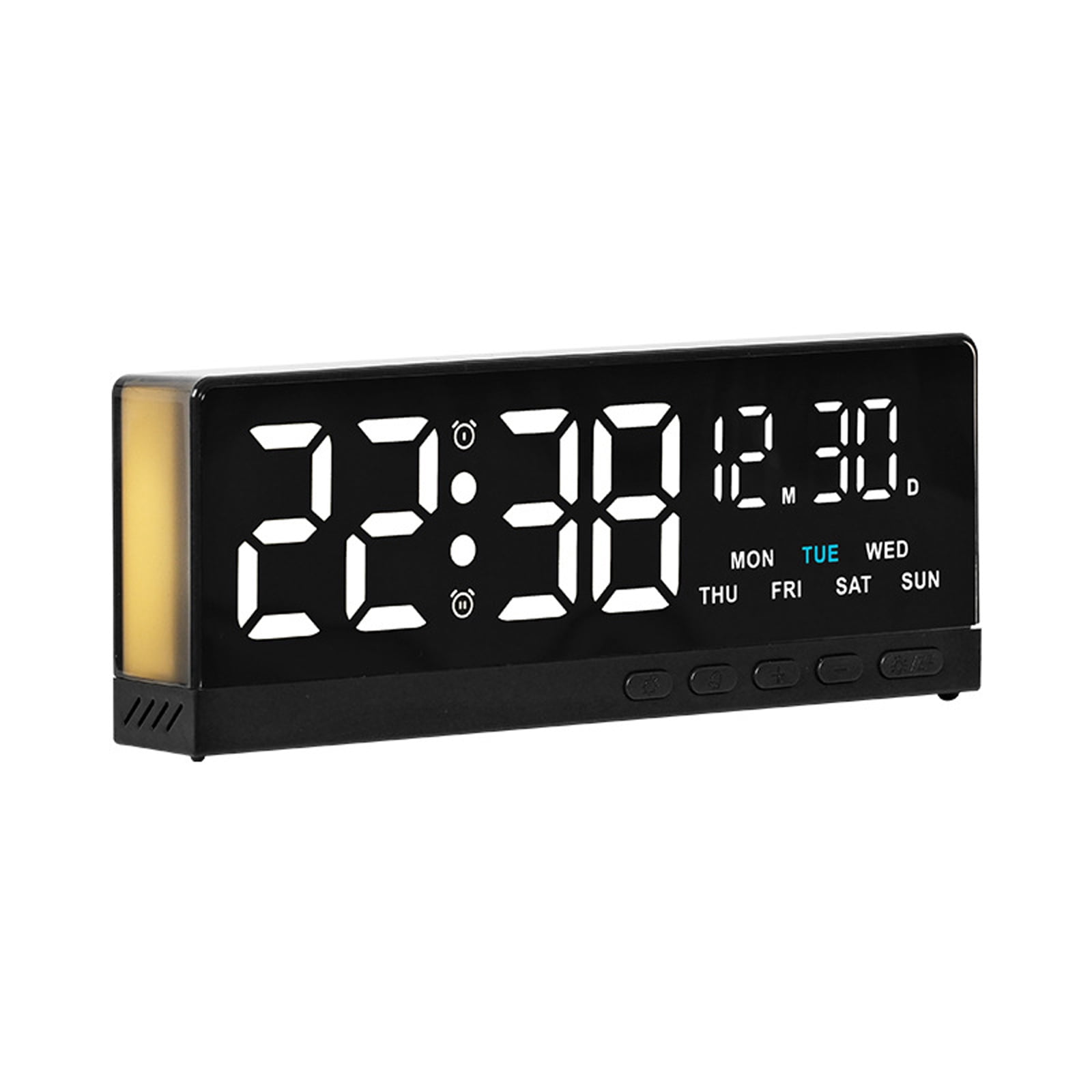 Desk LED Alarm Clock with Easy Read Time Display, Date Weekday Screen ...