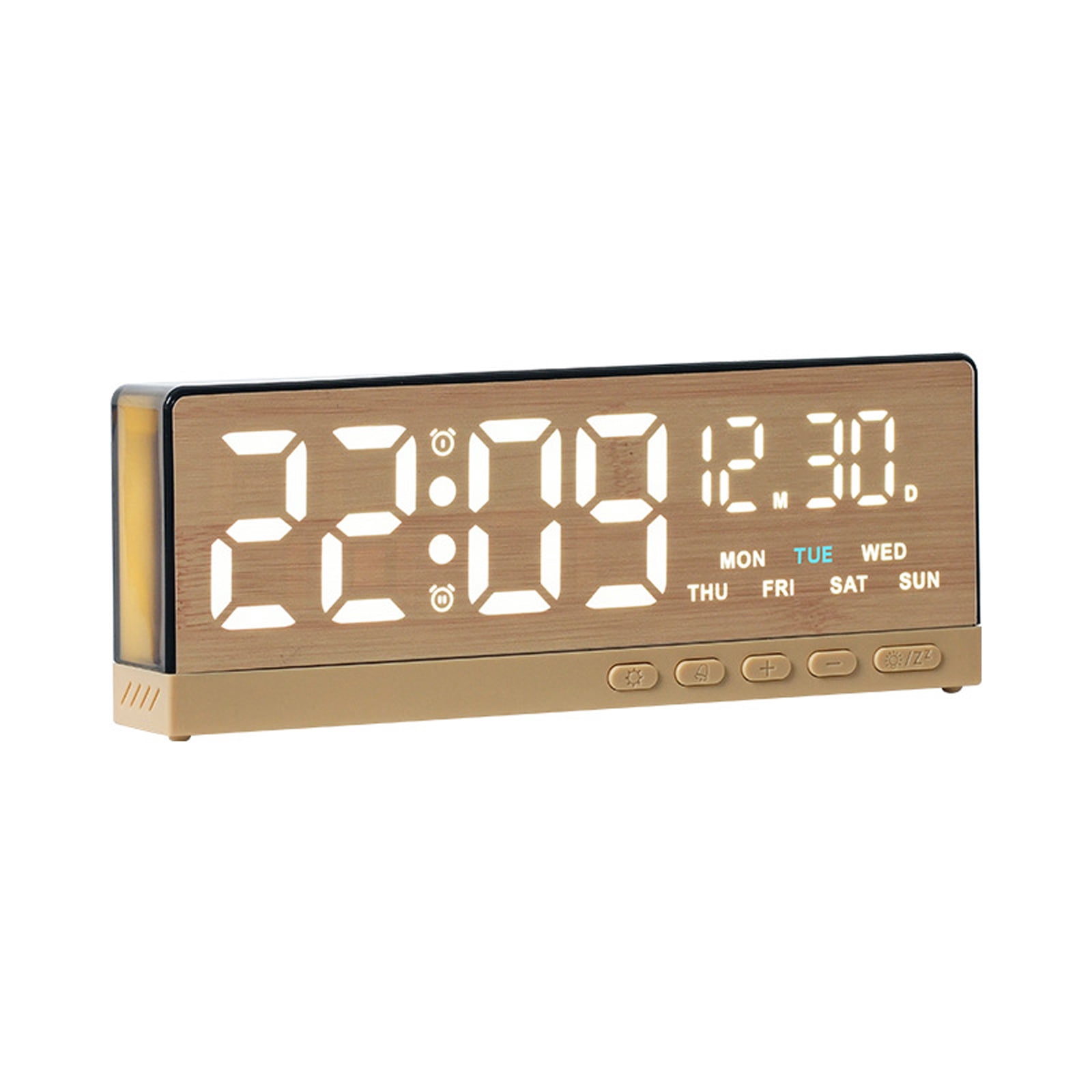Desk LED Alarm Clock with Easy Read Time Display, Date Weekday Screen ...