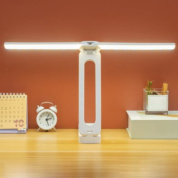 Desk Lamp,2-in-1 Double Head LED Light with Flexible Arm,3 Color Modes & Dimmable Touch Control,2000mAh USB Rechargeable,Ideal for Home,Office,Workbench,Reading