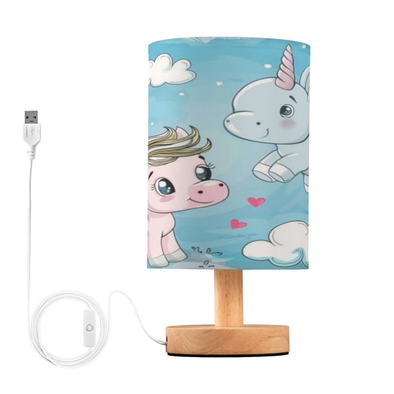 Desk Lamp Bedside Lamp 5.12x9.7In LED Lamp With USB Charging Interface For Bedroom Living Room Office Study Stylish Decoration Pink Pegasus and Blue Pegasus