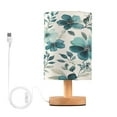 thumbnail image 1 of Desk Lamp Bedside Lamp 5.12x9.7In LED Lamp With USB Charging Interface For Bedroom Living Room Office Study Stylish Decoration Cartoon Turquoise Flowers, 1 of 7