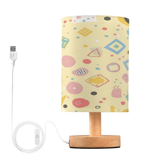 Desk Lamp Bedside Lamp 5.12x9.7In LED Lamp With USB Charging Interface For Bedroom Living Room Office Study Stylish Decoration Pink Large Circles and Polka Dots